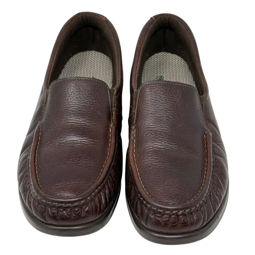 SAS Twin Tripad Slip On Loafers Brown Leather Soft Casual Comfort Womens Size 8?